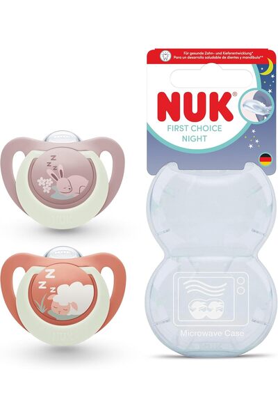 Nuk Fc Night 2-Pack Night Pacifier, 0-6 Months, Rabbit/Sheep