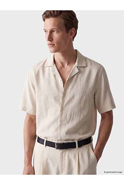 LC Waikiki Rmz Gi̇yi̇m Farkiyla Relaxed Fit Linen Blend Men's Shirt