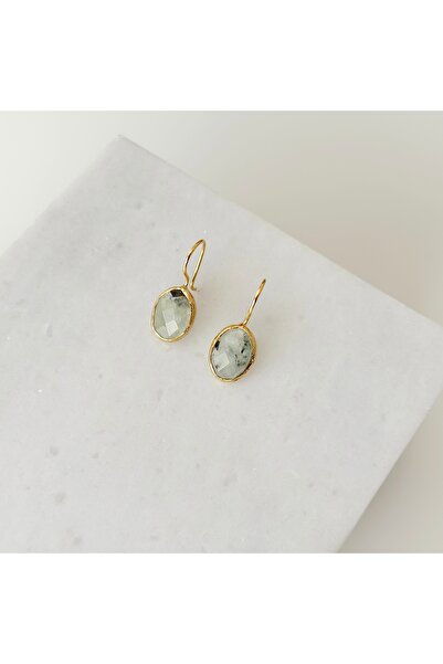 Vesce Atelier Gaia Aquamarine Oval Natural Stone Earrings