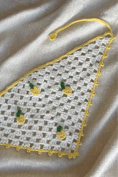 MELUSH Limon Desenli Çocuk Bandanası, Kız Çocuk Örgü Bandana
