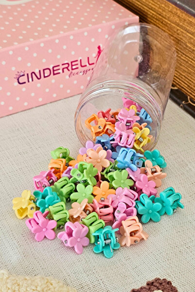 Cinderella Box of 50 Girls' Pastel Colored Floral Mini Hairpin Buckle Set - C...