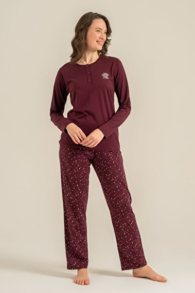 Arnetta Women's Long Sleeve Buttoned Collar Modal Pajama Set (with Socks as a...