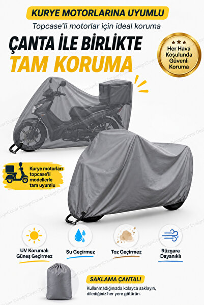 designcover KURYE MOTORLARINA ÖZEL KİLİT VE ÇANTA UYUMLU MOTOSİKLET BRANDA(SU...