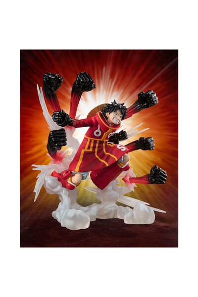 BANDAI One Piece Monkey D Luffy Gum Gum Hawk Gatling Extra Battle S.H. Figuri...