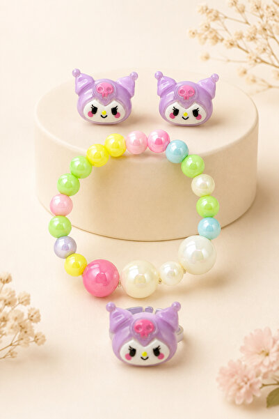 MakeWell Children's Jewelry Set with Cute Figures – 1 Ring + 1 Bracelet + 1 P...