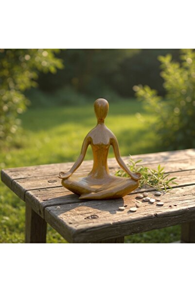 POLYESTERHOBİ Dekoratif Yoga Yapan Kadın Modern Büst Meditasyon Heykel Ev ,Of...