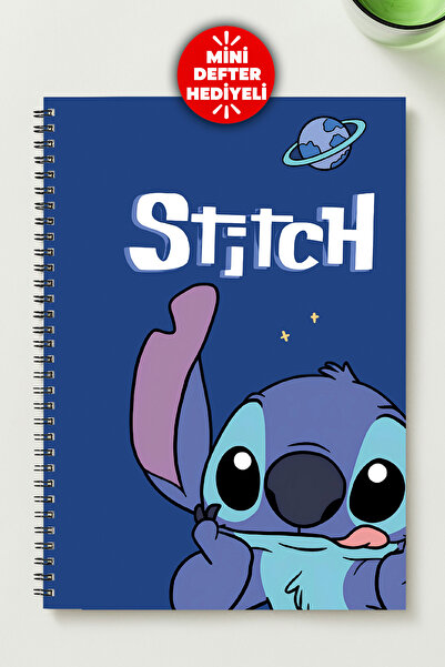 BLACKONECLASS Stitch Themed A5 Metal Spiral Lined Cardboard Cover Stitch Them...
