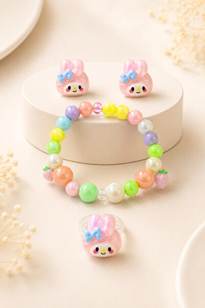 MakeWell Children's Jewelry Set with Cute Figures – 1 Ring + 1 Bracelet + 1 P...