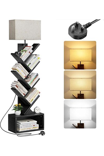 GENERAL 6-Tier Tree-Shaped Bookshelf with Light, Corner Display Bookshelf wit...
