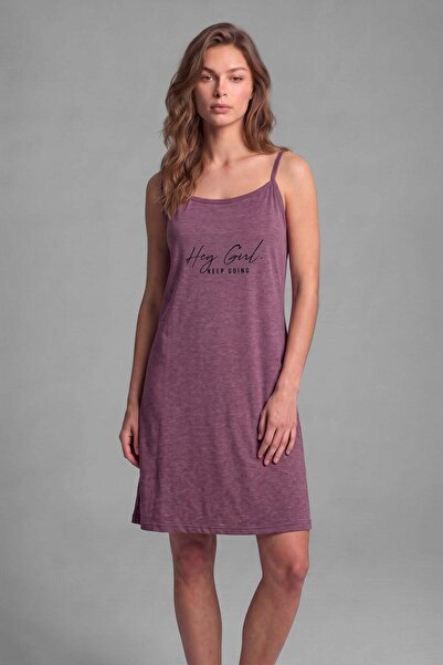 Aytuğ&Mısırlı Egyptian Women's Cotton Blend Home-Beach Dress in Plum Color