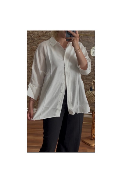 Oversize Beyaz Gömlek