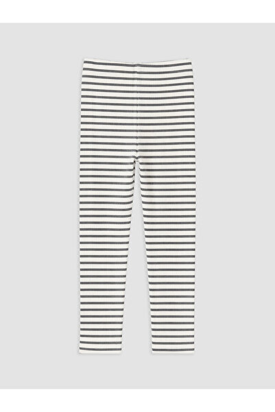 LC Waikiki Peak New Season Ecru Striped Baby Girl Leggings