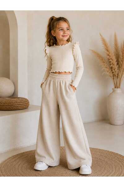 BEBEĞİME ÇORAP Girl's Wide-Leg Sweatpants
