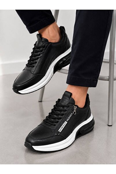 PAPUCUMUN DÜNYASI Men's Genuine Leather Air Sole Zippered Snekaer