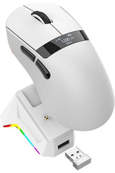 GENERAL M6 Wireless Gaming Mouse Tri-Mode 2.4G/Usb-C Wired/Bluetooth, with Rg...