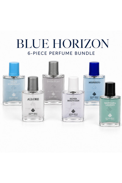 Woody Sence Blue Horizon Men's Perfume Gift Set, 6 x 30 ml, Fresh Aromatic Fr...