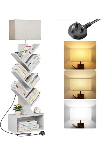 GENERAL 6-Tier Tree-Shaped Bookshelf with Light, Corner Display Bookshelf wit...