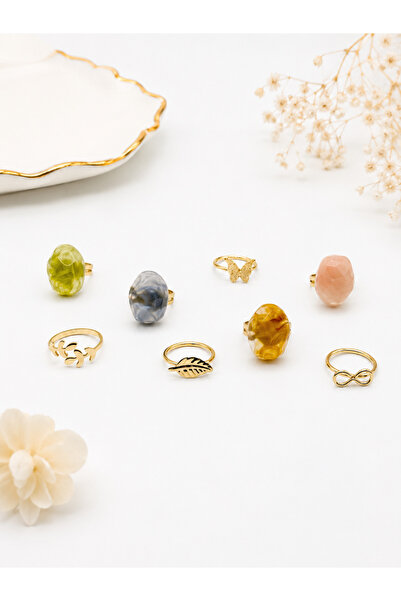 FERİHA DESING مجموعة من 8 خواتم - 4 موديلات مختلفة