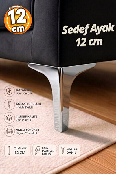 PlastikAyak Lüks Mobilya Kanepe Sehpa Tv Ünitesi Koltuk Ayağı 12 Cm Parlak Pl...
