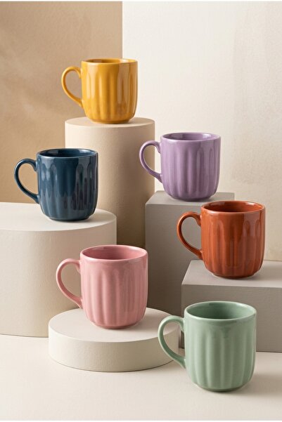 Shuvae 6’lı Seramik Kupa Seti 270 ml – Modern Zeus Kupa Kahve & Çay Mug Bardak