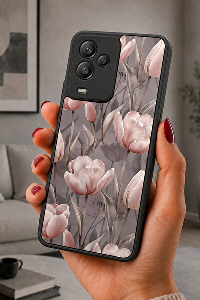 General Mobile GM24 Pro Uyumlu PudraPembe Desenli Kamera Korumalı Darbelere D...
