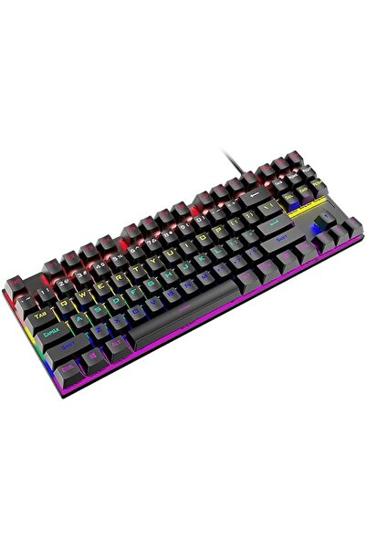 GENERAL كيبورد العاب ميكانيكي من تيلانبو، 87 مفتاح مدمج، كيبورد العاب LED، اط...