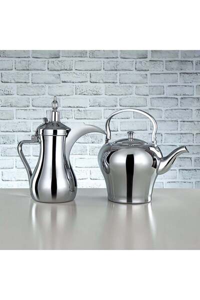 world accessories طقم دلة قهوة وبراد شاى استانلس ستيل