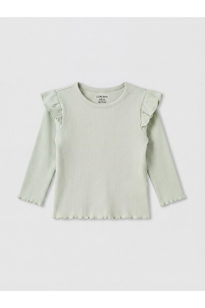 LC Waikiki Peak New Season Green Baby Girl Ruffle T-Shirt