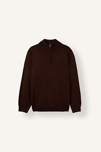 DeFacto Standard Fit Half Zipper High Neck Knitwear Basic Sweater H7634Ax26Au