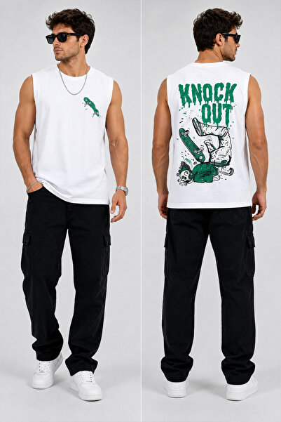 Trend Mixs Men's Sleeveless Printed T-Shirt Crew Neck Relaxed Fit Sports Athlete