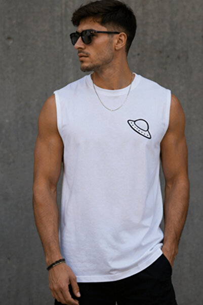 Trend Mixs Men's Sleeveless Printed T-Shirt Crew Neck Relaxed Fit Sports Athlete