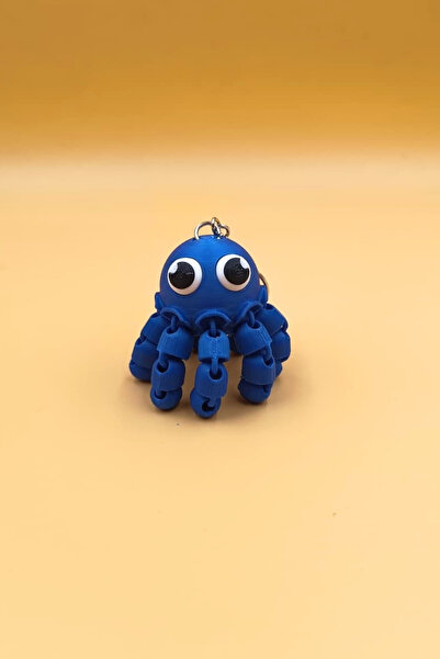 Rodopiva 3D Printed Moving Octopus Keychain - Cute Figure with Movable Legs Bag Ornament