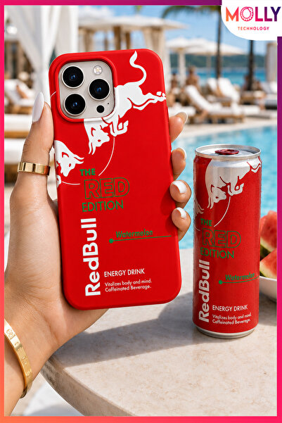 Molly iPhone 14 PRO İçin Kırmızı Redbull The Red Edition Desenli İçi Kadife S...