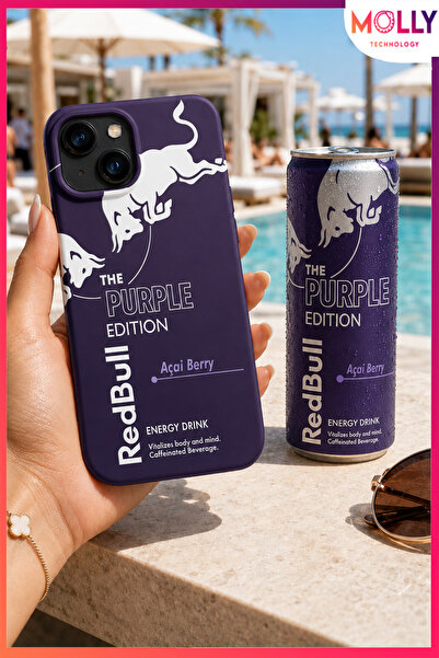 Molly iPhone 15 İçin Derin Mor The Purple Edition Desenli İçi Kadife Silikon ...