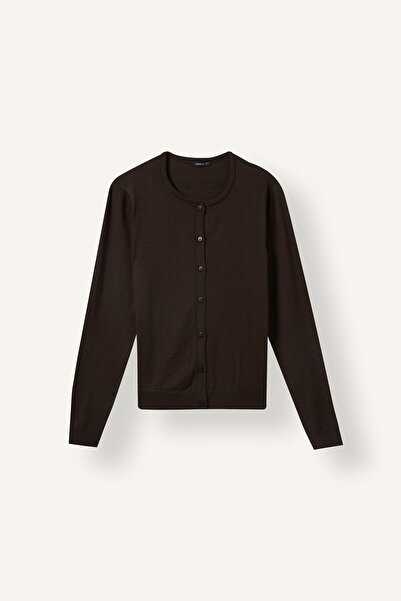 DeFacto Regular Fit Crew Neck Buttoned Knitwear Basic Cardigan H9500Ax26Au