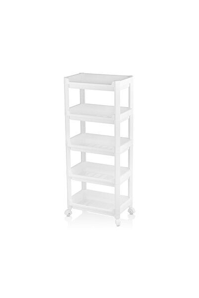 TuğraÇelik Urve UR-3600 Rafty Geniş 5 Katlı Tekerlekli Sepet Organizer Raf Ün...