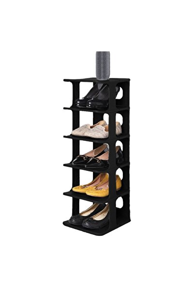 TuğraÇelik Luxury Shoe Rack Siyah 5 Katlı Lüks Plastik Ayakkabılık