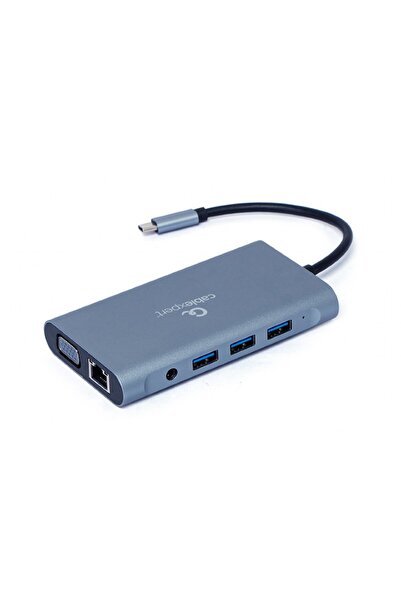 Gembird Stație de andocare universală, 7-în-1, cu porturi PC USB Type C, USB-...