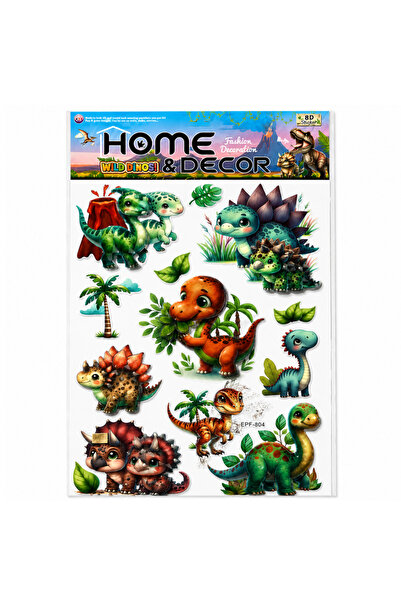Home Decor Sticker de Perete 3D cu Dinozauri pentru Camera Copiilor, Autoadez...