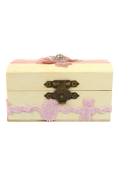 LoreBebe Prima Suvita Wooden Box, "Delicate Flower" model, Salmon color, brand ®