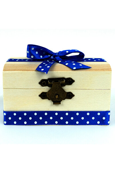LoreBebe Prima Strand Wooden Box, "Bows with Polka Dots" model, Blue color, b...