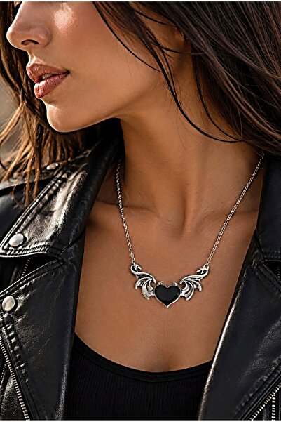 KİRAZ ÇİÇEĞİ JEWELRY Kore tarzı GOTİK Kalp Kolye