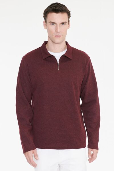AC&Co / Altınyıldız Classics Men's Burgundy Cotton Standard Fit Regular Cut P...