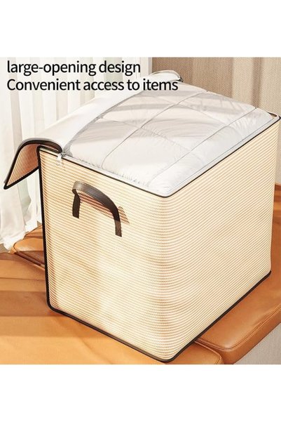 Aissiora Portable Quilted Folding Storage Bag with Houndstooth Pattern Non-Woven Fabric Extra Large Size Design 180 L