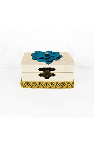 LoreBebe Wooden First Strand Box, Elegant Flower, Turquoise, 10x5x5cm, set fo...