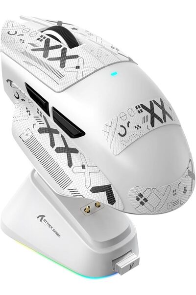 GENERAL Shark V6 Ultra Lightweight 65g Mouse with Magnetic Charging Base, Pix...