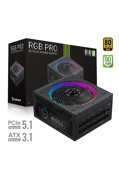 GAMEMAX Τροφοδοτικό RGB PRO 750G, 750W, 80 PLUS Gold, Πλήρως Αρθρωτό