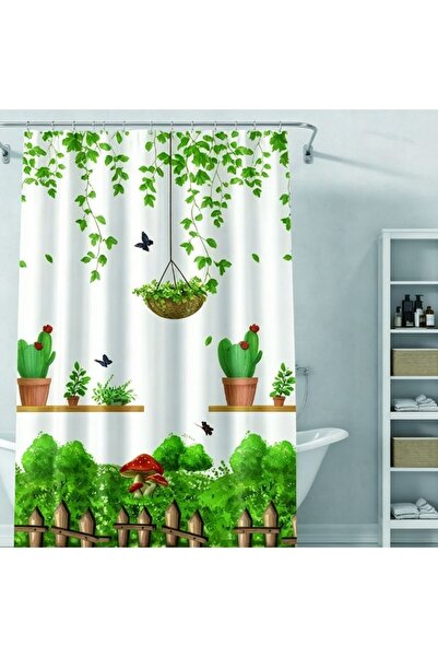 idei Perdea de duș decorativă 180 × 180 cm, material textil ușor de spălat, m...