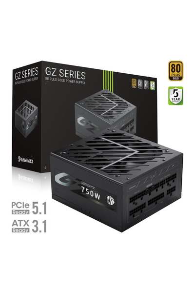 GAMEMAX GZ 750G Τροφοδοτικό, 750W, 80 PLUS Gold, Πλήρως Αρθρωτό, ATX 3.1, Έτο...
