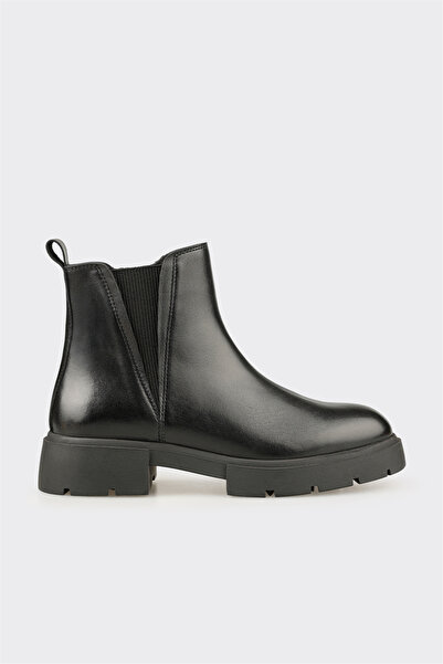 Elle Shoes Siyah Deri Kadın Günlük Bot